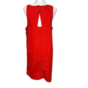 Anthropology Maeve Sleeveless Tunic Dress Orange Summer Peephole Back Size Large